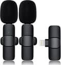 2-pak - Lavalier Mikrofon til Mobil - Trådløs - Lightning, Mini Mikrofon til iPhone, Video, TikTok, Vlog, YouTube