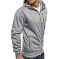 Miniatyrbilde 2 av 5: Herre hettegenser Sweatshirt Jakker Glidelås Opp Lett Jakker 2 Grey M
