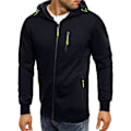 Miniatyrbillede 2 af 4: Herre Hoodies Sweatshirt Zip Up Letvægtsjakker 1 Black XL