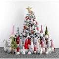 Miniatyrbild 6 av 7: Julgranshängande tomtenissar prydnader set om 10, svenska handgjorda plysch tomtenissar jultomte hängande heminredning semesterdekorationer