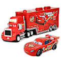 Pikkukuva 1 / 4: Bilar 2 3 Hahmoa: Salama McQueen, Kuningas & Chick Hicks & Mack-rekka Setä Metalli Valu Leikkiautot Mcqueen