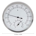 Miniatyrbillede 3 af 9: Saunatermometer i rustfrit stål, hygrometer, termometer til dampbad med letlæselig skala, termohygrometer, tilbehør til saunarum