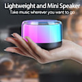 Miniatyrbillede 4 af 6: Bærbar Bluetooth-højttaler, Bluetooth-højttaler med LED-lys, trådløs højttaler med HD-lyd, der understøtter TF-kort Multicolor