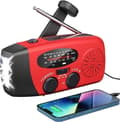 Håndsvingradio med solceller, LED-lommelygte og 2000mAh Powerbank SOS