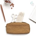Miniatyrbillede 5 af 5: Penalhus, Stor Kapacitet Blyantpose Lærred Kosmetikpung Voksen Holdbar Kontor Stationery Opbevaringspose - Brun Brown
