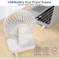 Miniatyrbillede 7 af 9: Bordventilator 4 Hastigheder Støjsvag 90° Variabel Mini Bordventilator USB Genopladelig Perfekt til Soveværelse (Hvid)