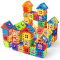 Byggleksak - Blockhus - 140 Delar - Fönsterpaneler - Ålder 3+