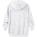 Miniatyrbillede 6 af 7: Hættejakke Dame Teddy Fleece Frakke Overgangsjakke med Hætte med Lommer Lynlås Efterår Vinter Plys Jakke Fleece Jakke Vinter 4XL D White