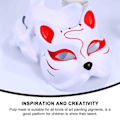 Miniatyrbilde 4 av 4: 3 stk Therian-masker Hvite Kattemasker Blanke DIY Maske Dyr, Kattemaske