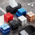 Miniatyrbillede 3 af 5: Afspænding Legetøj Premium Metal Infinity Cube Bærbar Sort Sølv silver