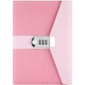 Miniatyrbillede 1 af 5: A5 aflåselig dagbog til erhverv, aflåselig penneholder og kortspor, kontorartikler studenterbrevpapir, størrelse 8,6\"x5,9\"（Pink）