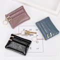 Miniatyrbillede 4 af 8: PU Læder Dame Zipper Coin Wallet Nøglering Kort Kontanter Holde B B