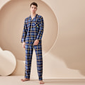 Miniatyrbillede 1 af 3: Mænds Lovers efterårs- og vinterpyjamas sæt i ren bomuld, kan bruges udenfor XL XL