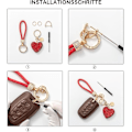 Miniatyrbillede 5 af 5: Chuqing Hjerteformet Nøglering Bilnøglering Glitter Rhinestone Nøglering Gave til Par