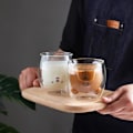 Miniatyrbillede 3 af 8: Bjørnekop Søde krus til kvinder Glas Dobbeltvægget isolerede glas Espresso kop, Kaffe kop, Tekop, Mælkekop, Bedste gave Happy Dog
