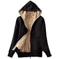 Miniatyrbillede 1 af 7: Dame Casual Vinter Varm Tyk Sherpa Fleece Jakke Fuld Lynlås Hættetrøje Sweatshirt til Kvinder...