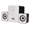 Miniatyrbillede 3 af 7: USB-drevet skrivebordshøjttaler computerhøjttaler med subwoofer til pc bærbar tablet desktop blændende version sort hvid