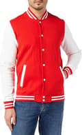 Build Your Brand Miesten Peruscollegetakki 3XL Red/White
