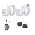 Miniatyrbilde 1 av 6: iPhone Lader - Hurtiglader Hode + Kabel 20W USB-C + EU til US Adapter, Hvit 2-Pakning (med Oppbevaringspose for Lader)