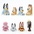 Pikkukuva 2 / 5: 8 kpl Bluey Playtime -leluja Anime nivelletty liikkuva toimintahahmo malli lahjat figuurit[HK] yksi koko