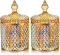 2 olika storlekar godisbrickor med lock Godisbehållare Glaskakburkar Amber godisbuffébricka Godisbuffébricka