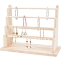 Miniatyrbillede 1 af 7: 4-lags Øreringe Display Stand i Træ, 28 Huller Træ Øreringe Smykke Display Rack Smykke Organizer Holder Riser til Øreringe Halskæde Armbånd Nøglering