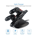 Miniatyrbillede 3 af 5: Egnet til PS4, PS4 Slim, PS4 Pro spilcontroller oplader trådløs controller blåt lys fly dobbelt opladning controller opbevaringsbeslag oplader