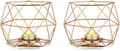 Miniatyrbillede 1 af 7: Sæt med 2 Gyldne Lysestager i Geometrisk Design