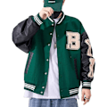 Pikkukuva 1 / 7: Varsity College -takki Baseball-takki Vintage-ulkovaatteet taskuilla Unisex-takki Patchwork-päällinen 3XL Green