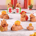 Pikkukuva 2 / 8: 7 kappaletta miniatyyriteline Kapybara Figuriini Pieni hartsi Eläin Koristeellinen veistos ja auton kojelaudan näyttö