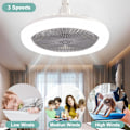 Miniatyrbild 3 av 8: LED Takfläkt med Belysning, 30W Taklampa med Fläkt och Fjärrkontroll, Timer, 3 Färger Dimbar LED, 3 Hastigheter, Liten Elektrisk Fläktlampa (Vit)