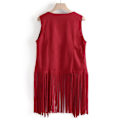 Pikkukuva 2 / 5: Naisten Rinta-aukkoinen Tank Top 70-luvun Hippi Väärennetty Nahka Rinta-aukkoinen Takki, Disco Raido Tank Takki red 2XL