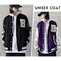 Pikkukuva 5 / 7: Varsity College -takki Baseball-takki Vintage-ulkovaatteet taskuilla Unisex-takki Patchwork-päällinen XXL Purple