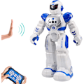 Miniatyrbild 1 av 9: Barnrobot intelligent programmerbar robot med infraröd fjärrkontroll leksak dansande sjungande LED-ögon geststyrning robotset blue