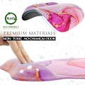 Miniatyrbild 5 av 6: Ergonomisk musmatta med handledsstöd i minnesskum, bekväm datormusmatta för bärbar dator, smärtlindrande handledsstöd Pink Marble