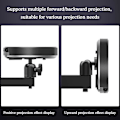 Miniatyrbilde 5 av 6: Foldbar Projektorveggfeste, Universal Justerbar Tak- og Veggfeste for Projektor, Justerbar Projektorbrakett, Mini Projektorveggfeste 40cm