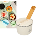 Miniatyrbillede 4 af 8: 1200 ml 304 rustfrit stål nuddelskål, mikrobølgeovn nuddelskål sæt, ramen skål med spisepinde og spork, bærbar suppe skål, med låg White