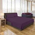 Miniatyrbild 5 av 5: Sängkläder set 4 delar 150x200 - Borstad mikrofiberpolyester - Lakan, påslakan och 2 örngott purple
