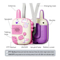 Pikkukuva 3 / 9: Lasten walkie-talkie pitkän matkan langaton lähetys summeri ulkoilma keskustelu piirretty lelu rannehihnan kanssa Pink Bear