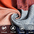 Miniatyrbillede 4 af 5: Vinter Lang Blød Varmt Tartan Check Sjal Wraps til Kvinder Uld Spinding Tassel Shawl Lang Stole
