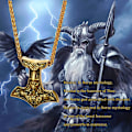 Pikkukuva 4 / 6: Thorin Mjolnir-vasara riipusriipus, pohjoismainen viikinkikirves piikikettulla, ruostumaton teräs 01. Dorado