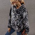 Miniatyrbilde 2 av 8: Dame Fleece Jakke, Quarter Zip Genser, Varm og Fleksibel Jakke for Vinter og Høst Manchas Grises XL