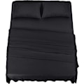 Pikkukuva 1 / 5: 4-osainen vuodevaatesetti 150x200 - Harjattua mikrokuitupolyesteriä - Lakana, pussilakana ja 2 tyynyliinaa Black