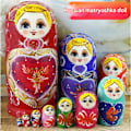 Miniatyrbild 4 av 4: Ryska Dockor Matryoshka i Trä 7-Delars Set Handgjorda Leksaker Barn Vuxna Påsk Mors Dag Födelsedag Jul Halloween Present