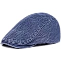 Miniatyrbilde 1 av 6: Herre Vintage Flat Cap Irsk Avisgutthatt Jakt Cabbie Hatt Justerbar Bomull Pustende Peaky Cap Beret Sommerhatter blue