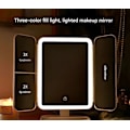 Miniatyrbilde 5 av 7: Opplyst Sminke Speil Toalettspeil - 3 Fargebelysningsmoduser 70 LED-er Tri-fold Speil, 1x/2x/3x Forstørrelse, Berøringskontroll Design, Bærbar HD Frosted right angle