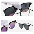 Miniatyrbillede 5 af 5: Clip-on Wayfarer Solbriller Spejlglas til Eksisterende Briller sort