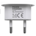 Miniatyrbilde 5 av 6: iPhone Lader - Hurtiglader Hode + Kabel 20W USB-C + EU til US Adapter, Hvit 2-Pakning (med Oppbevaringspose for Lader)