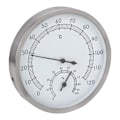 Miniatyrbillede 8 af 9: Saunatermometer i rustfrit stål, hygrometer, termometer til dampbad med letlæselig skala, termohygrometer, tilbehør til saunarum