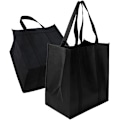 Miniatyrbillede 6 af 7: Pieces Sorte Genanvendelige Indkøbstasker, 38 x 33,5 x 25,5 cm, med Lille Krog, Velegnet til Shopping, Picnic, Rejser, Strand, DIY, Reklame, Event Black